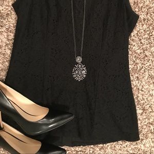 LOFT Black Pendant Necklace